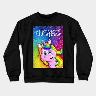 Magical Unicorn Christmas Card Crewneck Sweatshirt